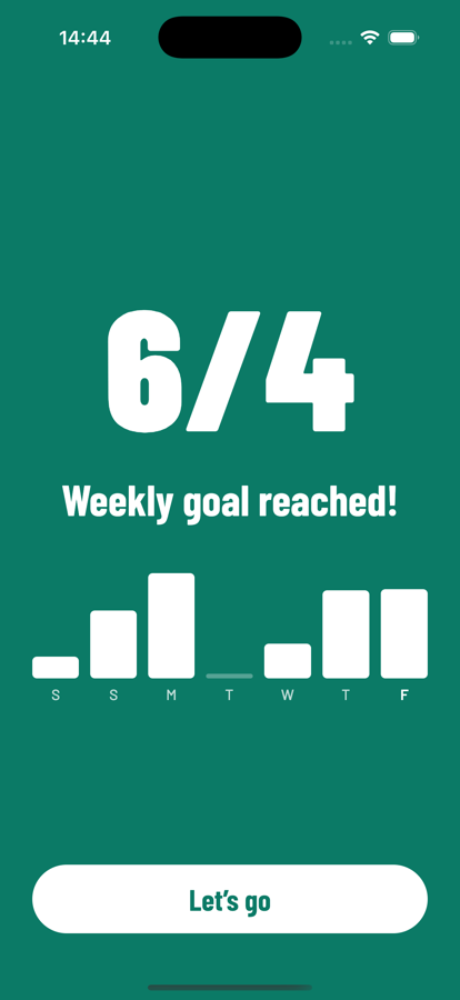 JustRounds Goal screen