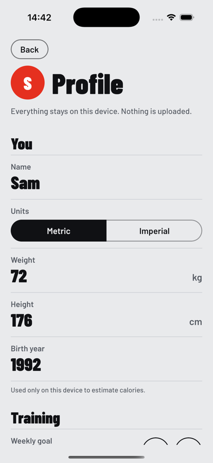 JustRounds Profile screen