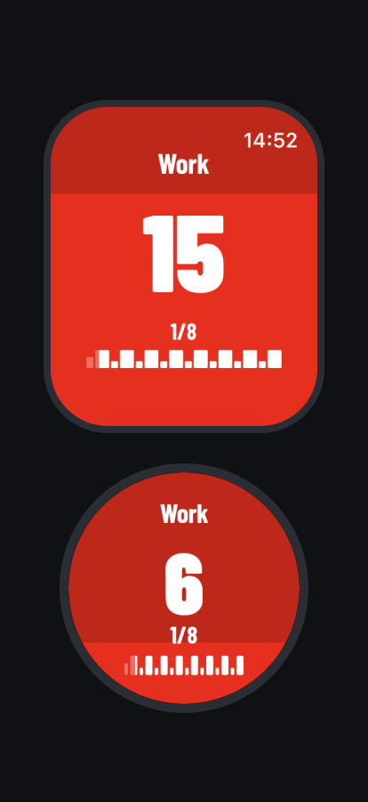 JustRounds Watch screen